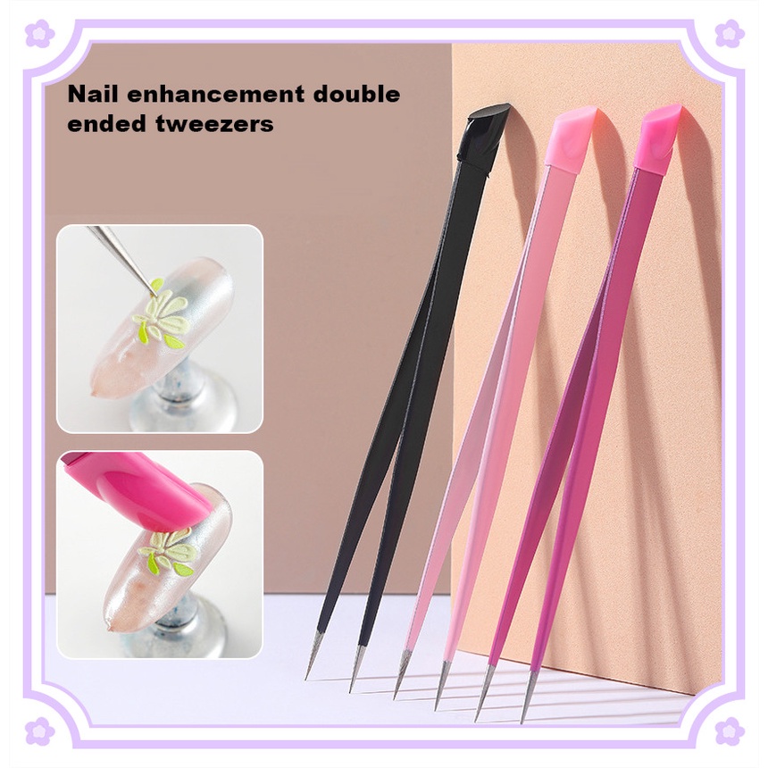 1 Nhíp Hai Đầu Bằng Silicone Đính Đá Trang Trí Móng Tay Đa Năng