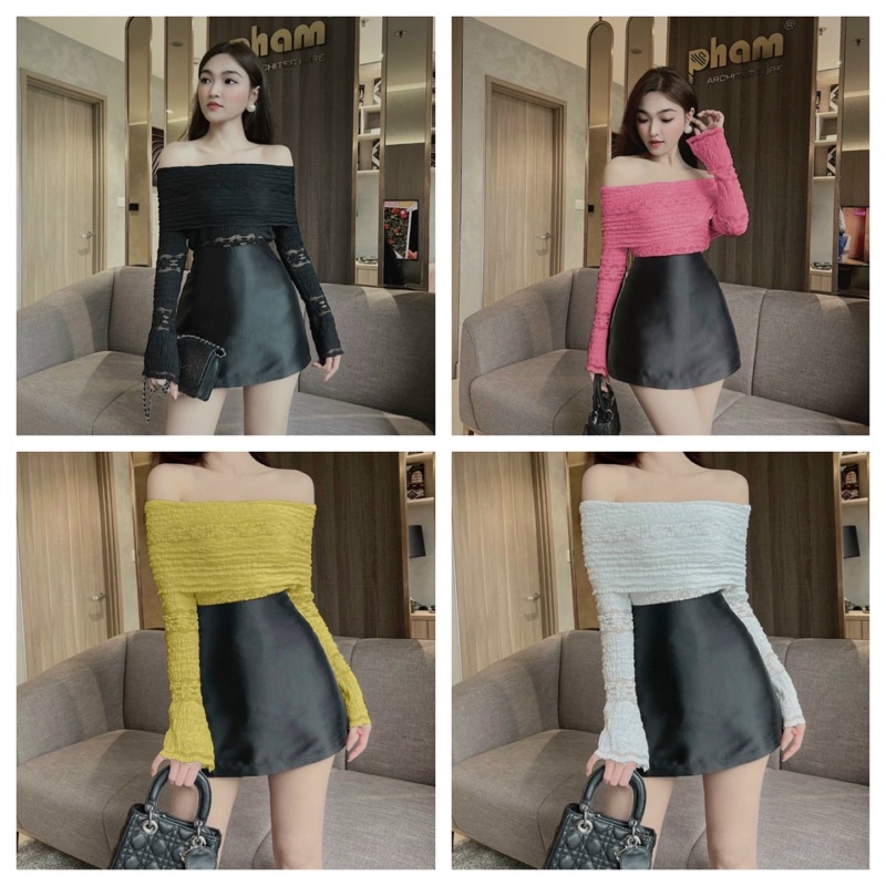 ÁO REN TAY DÀI TKQC TRỄ VAI REN HOA NỔI MỀM MỊN FORM CHUẨN 💯 ĐẸP