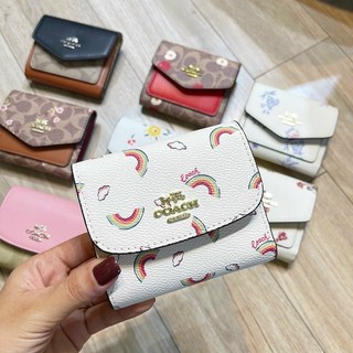 Ví ngắn Coach nắp gập full box