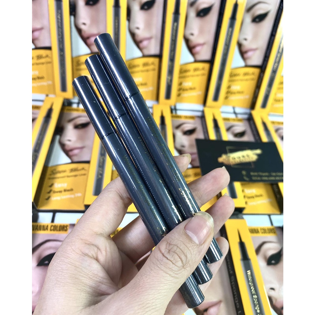 Bút Kẻ Mắt Nước Không Trôi Sivanna Super Black Eyeliner Màu Đen