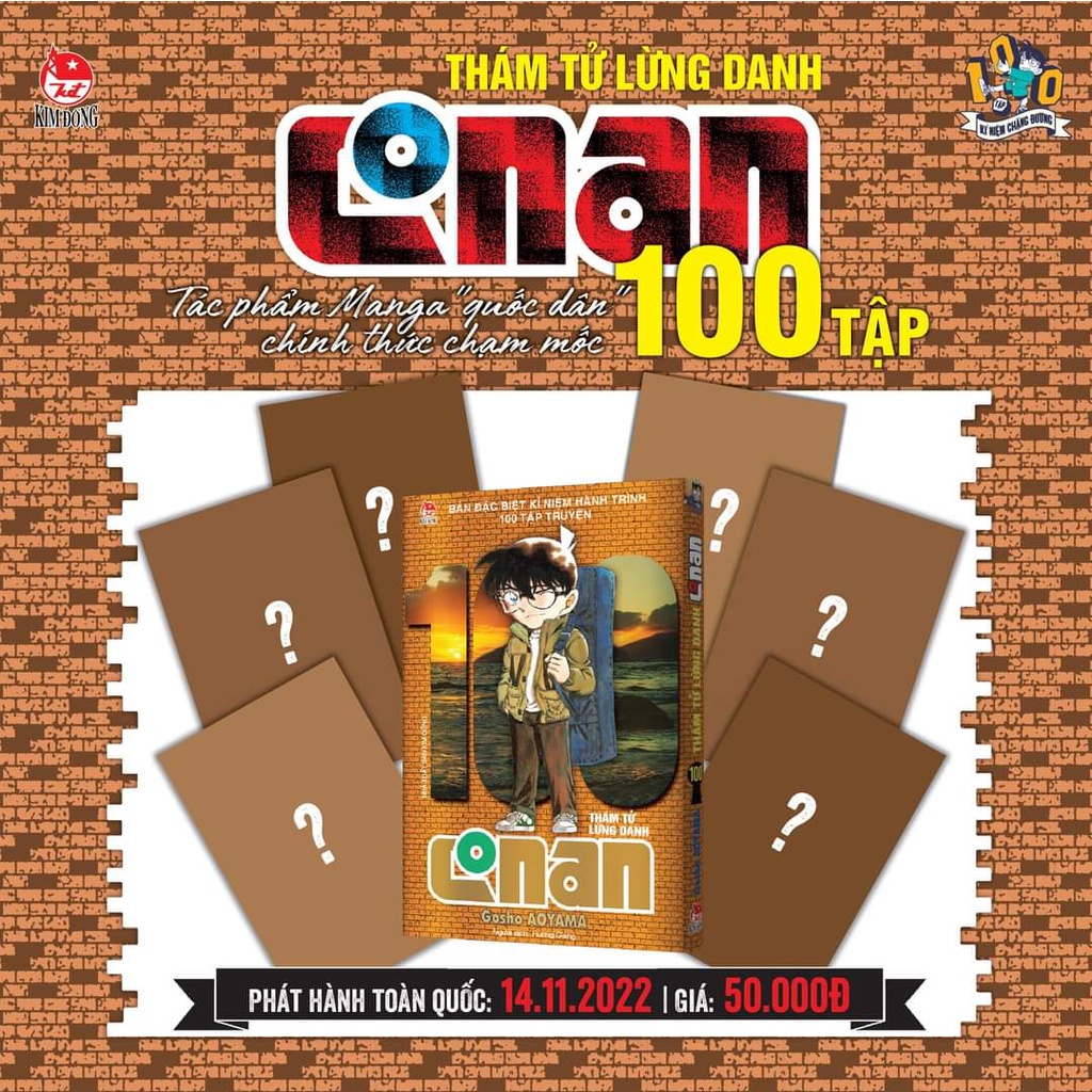 Truyện tranh Thám Tử lừng danh Conan compo tập 100 tùy chọn các phiên bản tặng kèm poster và bìa áo limit - nxb Kim Đồng