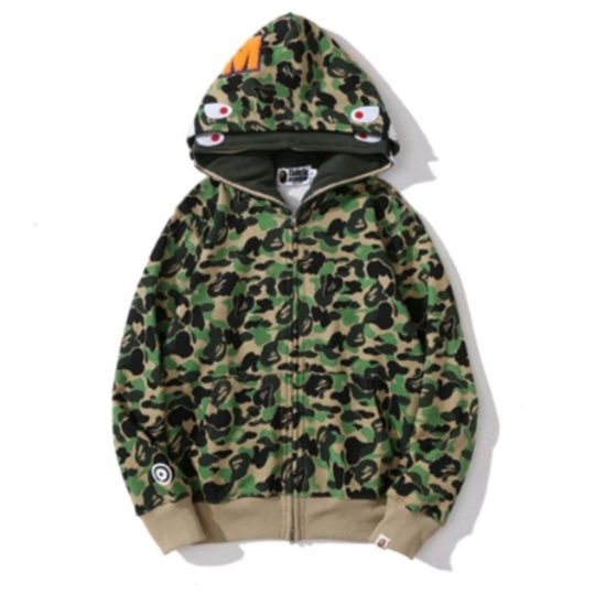 Áo khoác cá mập bape áo hoodie Cặp nam nữ có dây kéo, 2 Mũ siêu HOT 2022