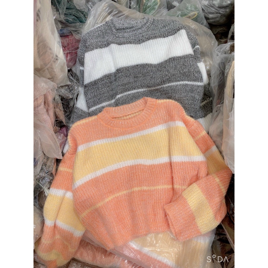 Áo len kim sa nữ dáng croptop dày dặn