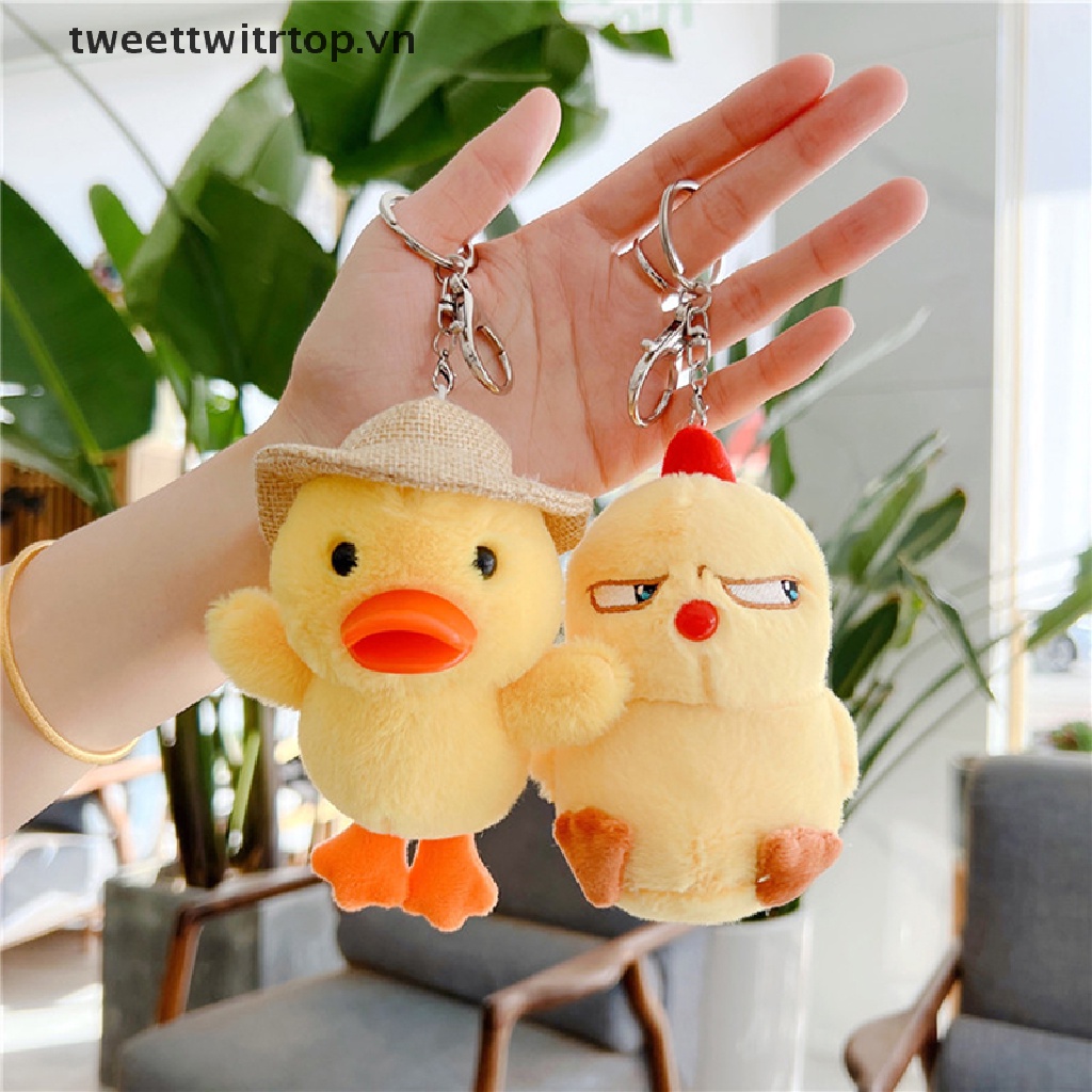 Móc Khóa Gà Vịt Nhồi Bông Mềm Mại Đáng Yêu