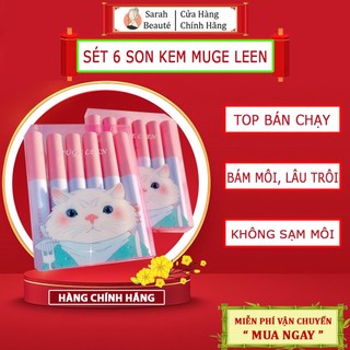 Sét 6 son kem lì muge leen 💖chính hãng💖 con cáo, son kem chính hãng, son kem lì hot - sarah beaute