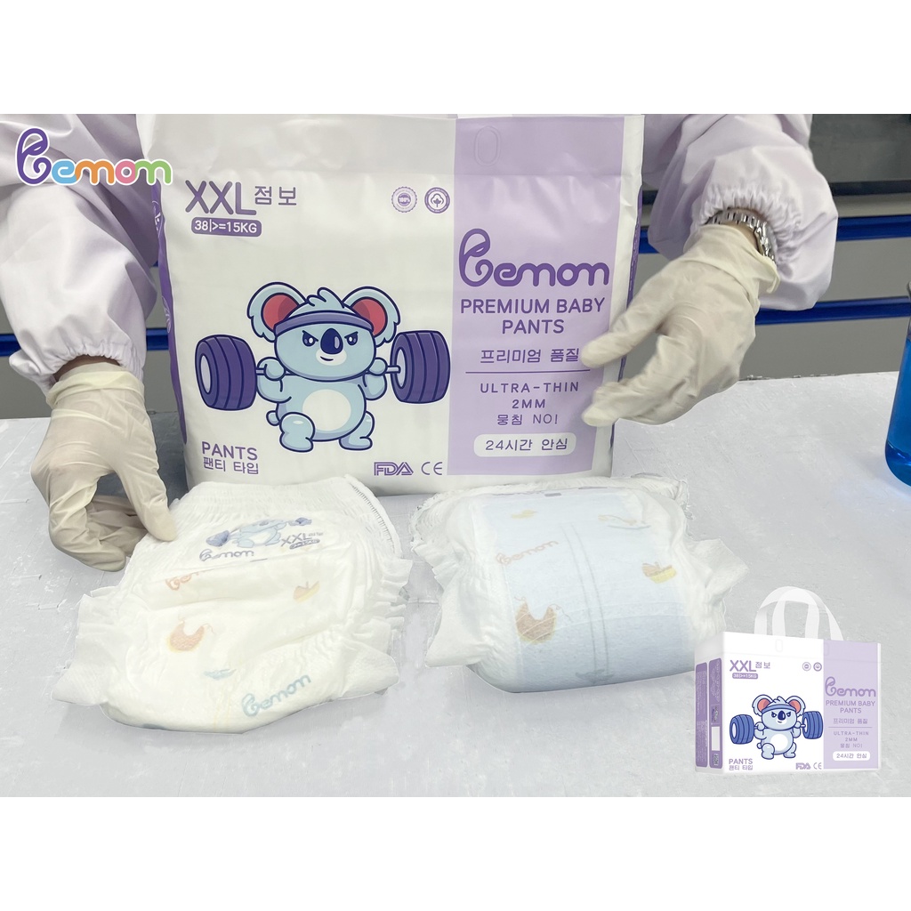 Tã/Bỉm BEMOM HÀN QUỐC Dán/Quần Đủ Size S56/M48/L46/M44/L42/XL40/XXL38/3XL36