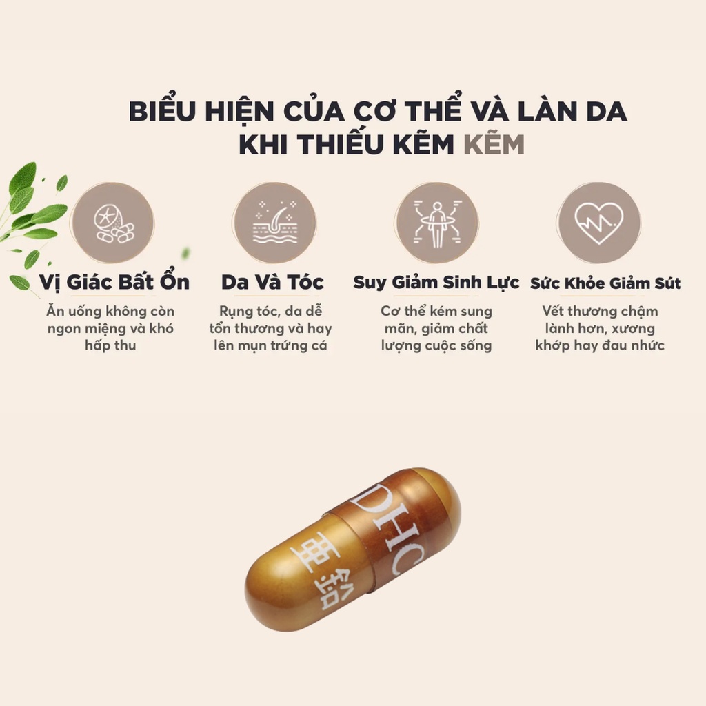 Viên uống bổ sung kẽm DHC Zin C - Cải thiện hệ miễn dịch