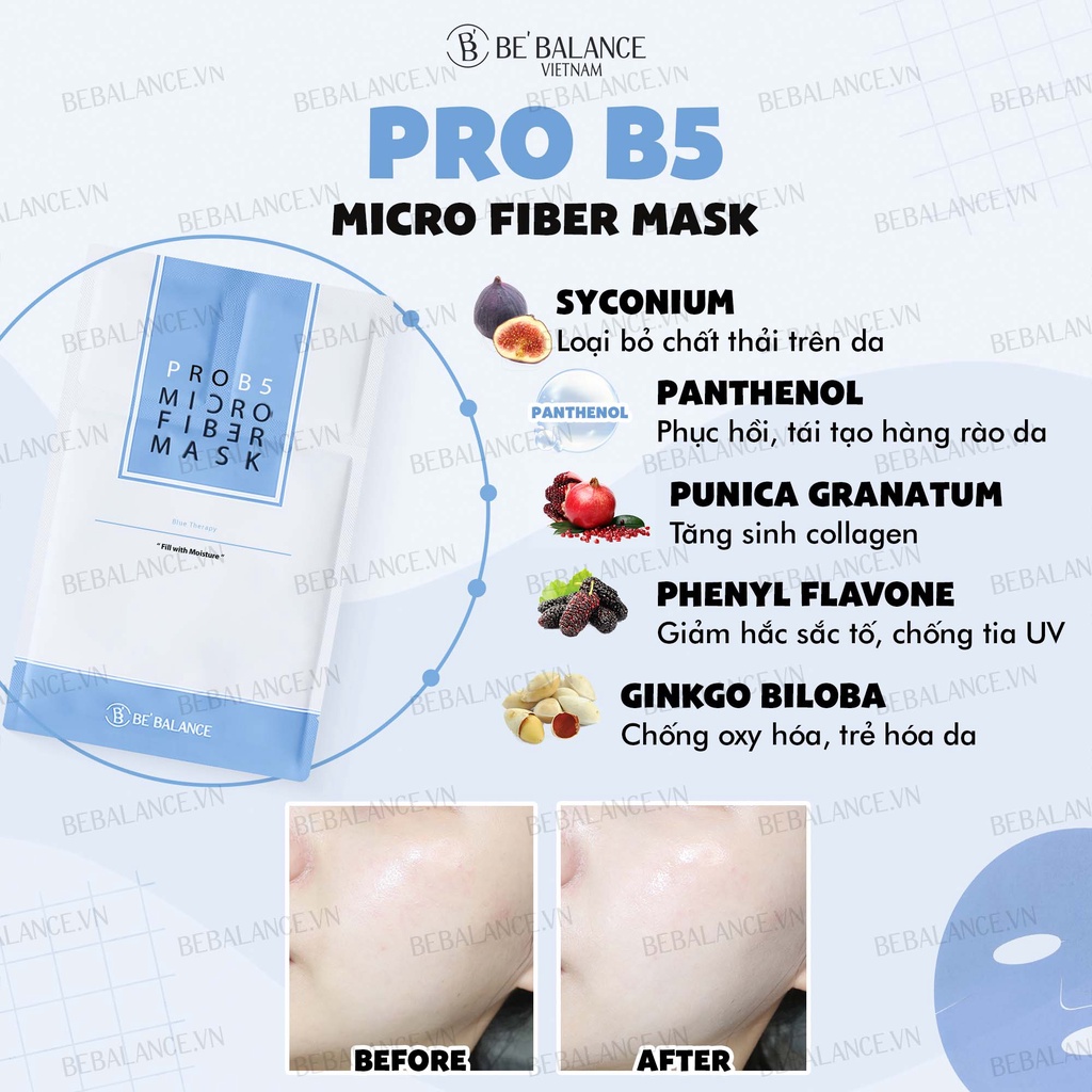 Mặt nạ PRO B5 Micro Fiber Mask Be'Balance 3in1 (1 hộp/10 miếng)