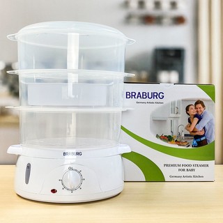 Bộ Nồi Hấp Điện Đa Năng 3 Tầng Braburg