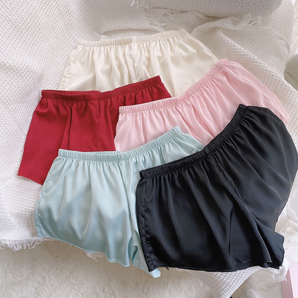 Quần Đùi Ngủ Mặc Nhà Nữ Maisleepwear Lụa Cao Cấp Màu Trơn MS1106