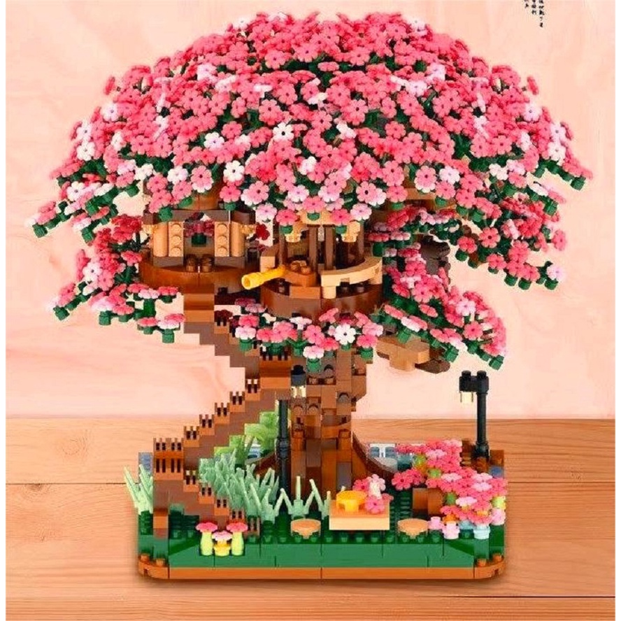 Bộ Đồ Chơi Lắp Ráp Cây Cầu Hoạt Hình Hoa Anh Đào Lãng Mạn