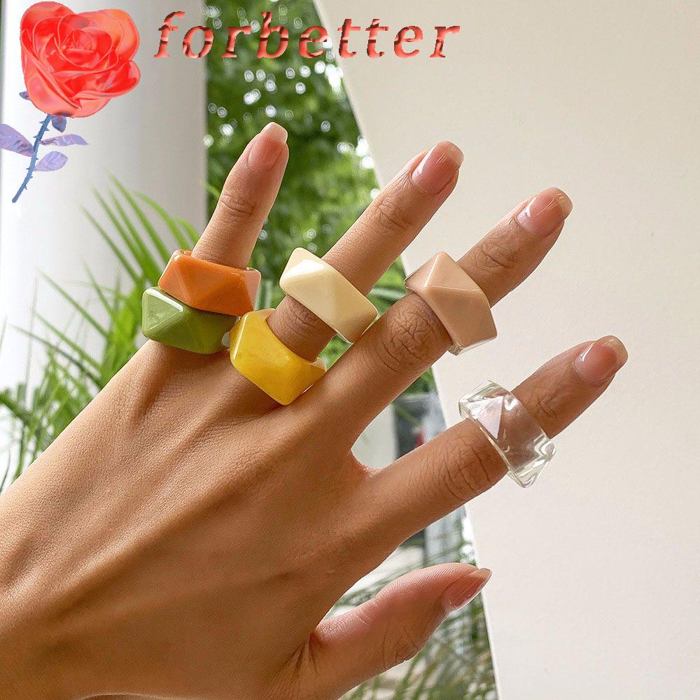 Nhẫn Nhựa Resin Màu Kẹo Phong Cách Punk Thời Trang Hàn Quốc Cho Nam Và Nữ 2021