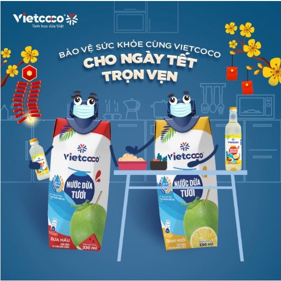 Nước dừa tươi chanh muối Vietcoco 330ml