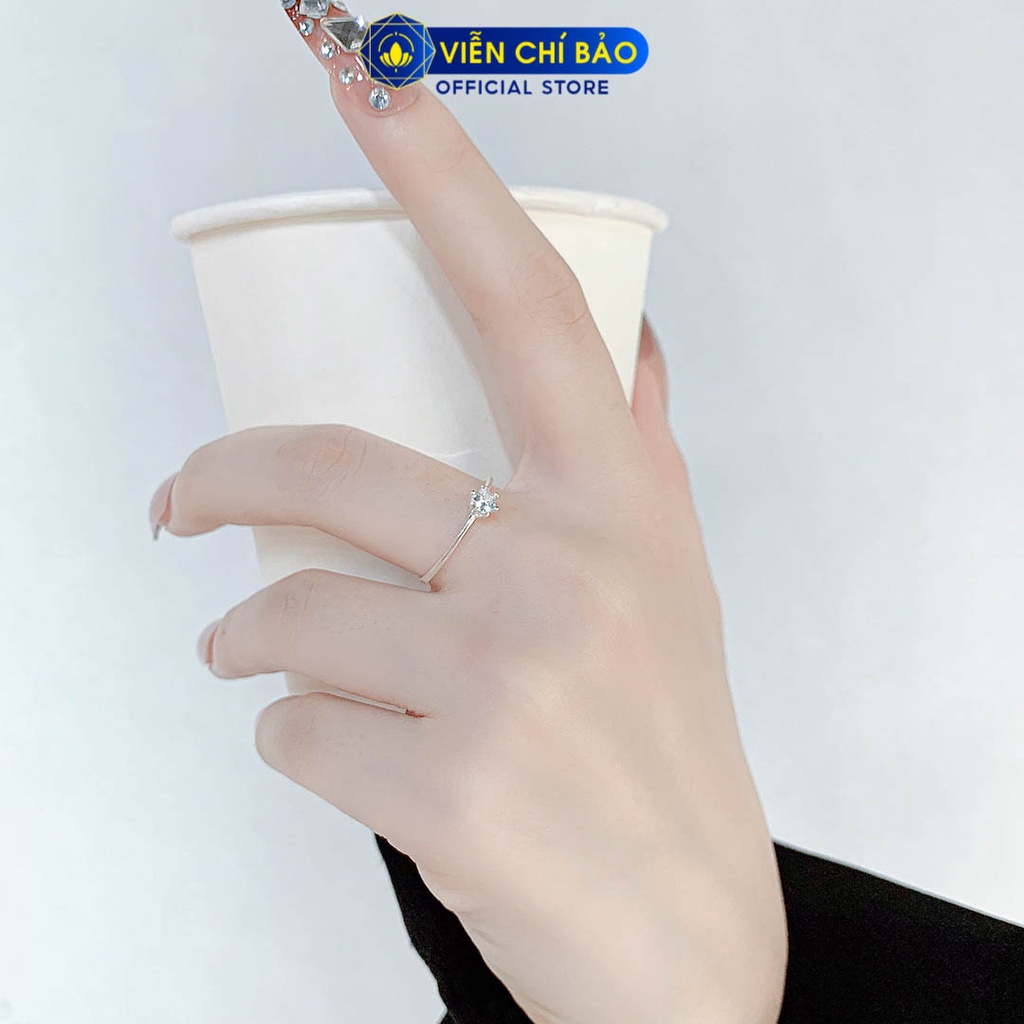 Nhẫn bạc nữ mặt đá nhỏ chất liệu bạc S925 thời trang phụ kiện trang sức nữ Viễn Chí Bảo N400539