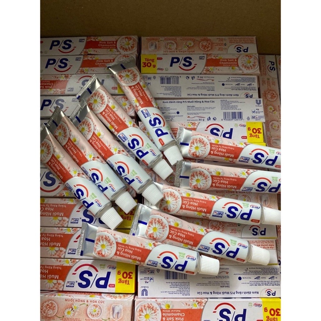 Kem đánh răng PS muối hồng và hoa cúc- Hàng tặng 30 g