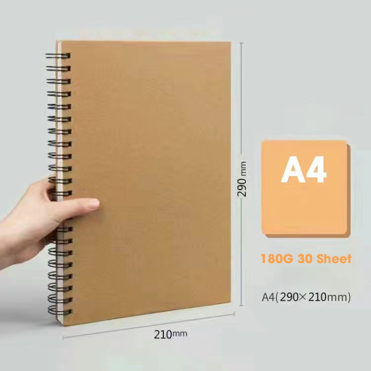 Sổ vẽ Sketchbook AKAMILINE 30 tờ kích cỡ A4/A5 - Giấy kem trơn 180gsm