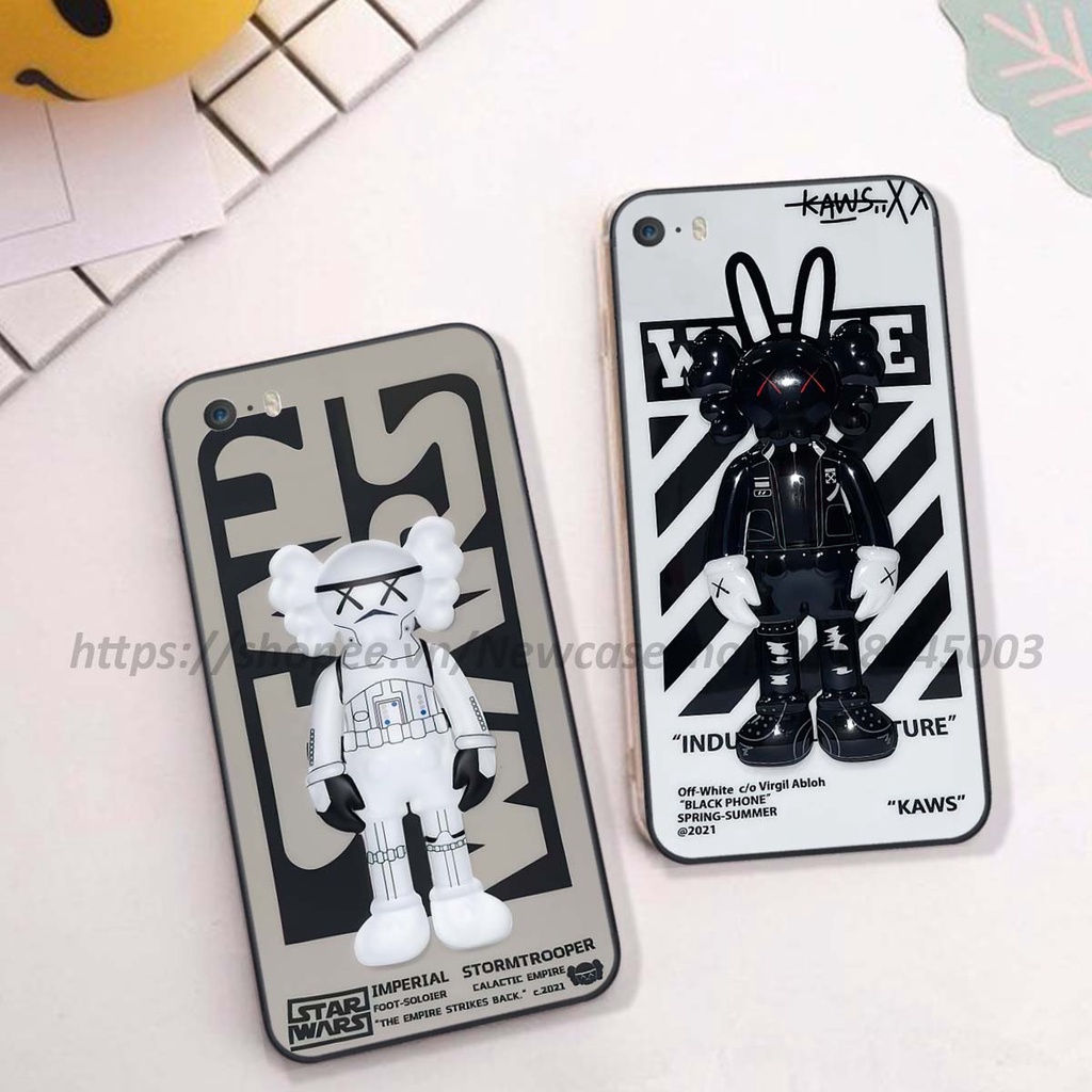 Ốp lưng Iphone 5 / 5S / 5SE in hình Bear Brick,K@ws,smile,...hot trend viền vuông bảo vệ camera