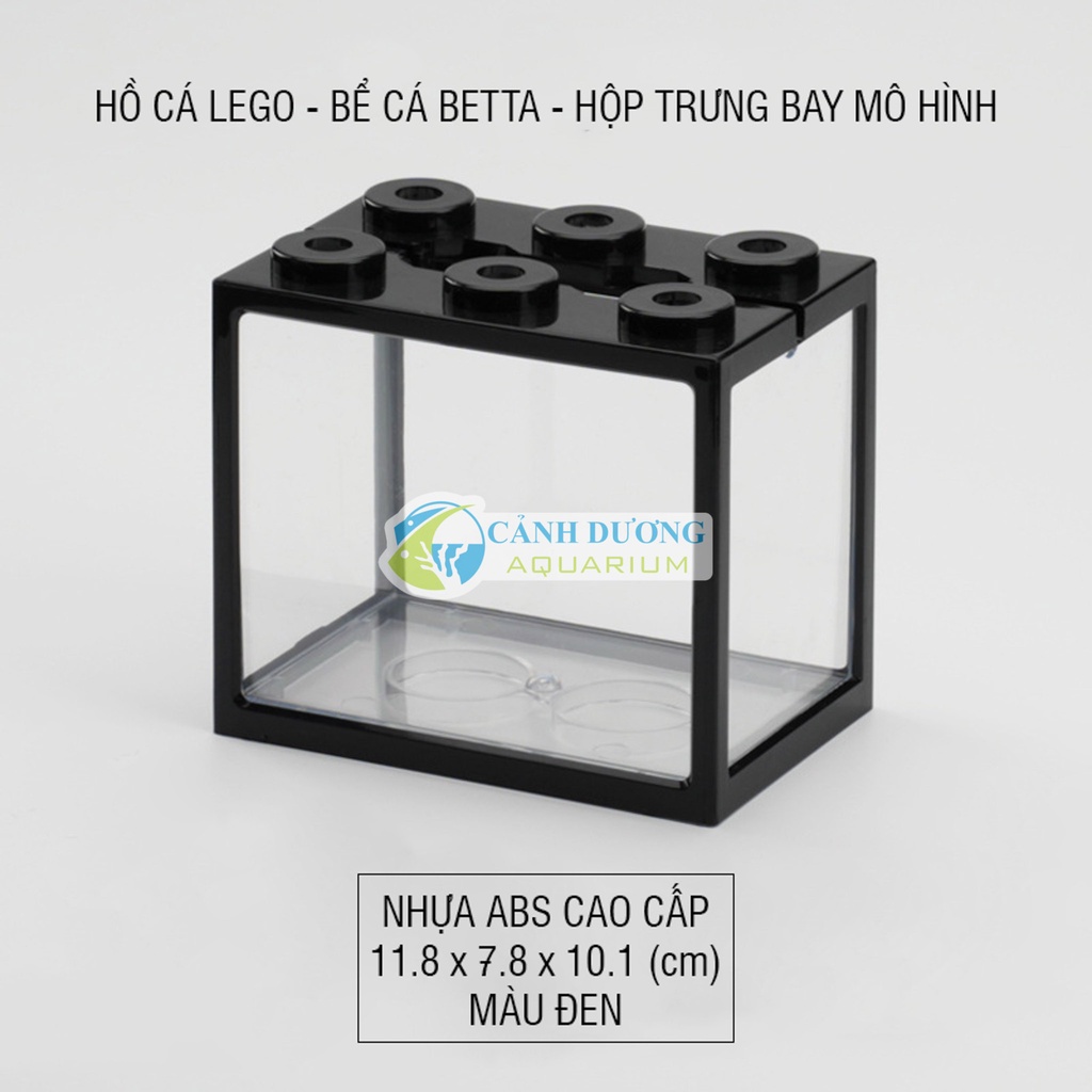 Bể cá Lego, Hồ cá Betta mini, Hộp trưng bày mô hình (11,8 x 7,8 x 10,1 cm) Nhiều màu