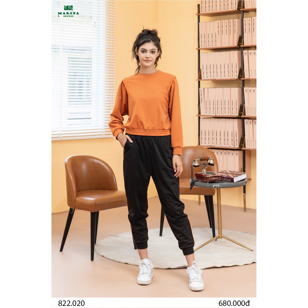 Bộ Đồ Thu Đông Nữ MARINA NGUYỄN Thiết Kế Dài Tay, Kiểu Dáng Trẻ Trung, Chất Liệu Cotton Mềm Mịn - 822021