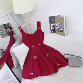 ĐẦM 2 DÂY HỞ NƠ LƯNG ĐÍNH ĐÁ NƠ THÂN