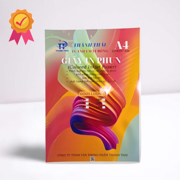 Giấy in ảnh 1 mặt bóng định lượng115 A4 100 Tờ/Tập - giấy in phun 1 mặt bóng A4