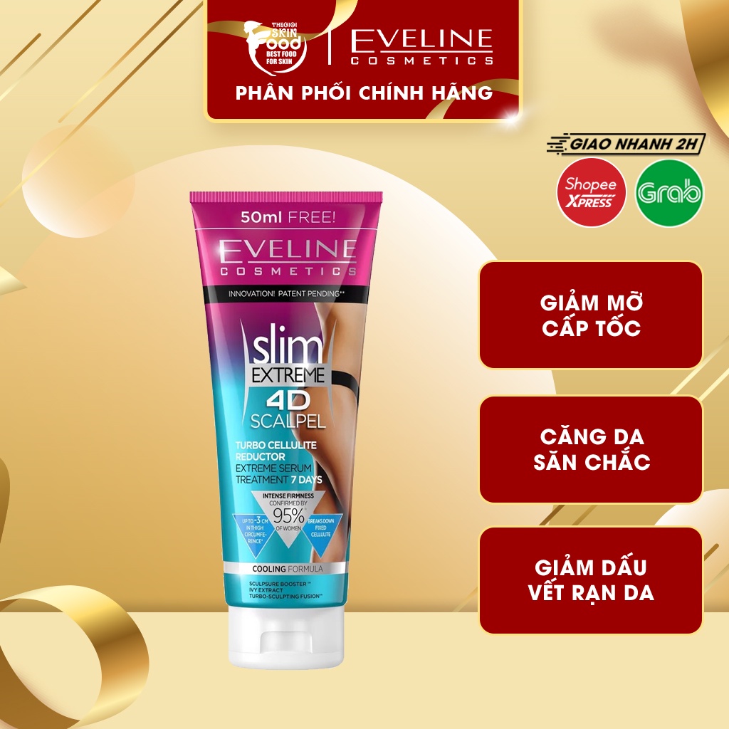 Gel Tan Mỡ, Căng Da Cấp Tốc Eveline Cosmetics Slim Extreme 4D Scalpel Turbo Cellulite Reductor 250ml