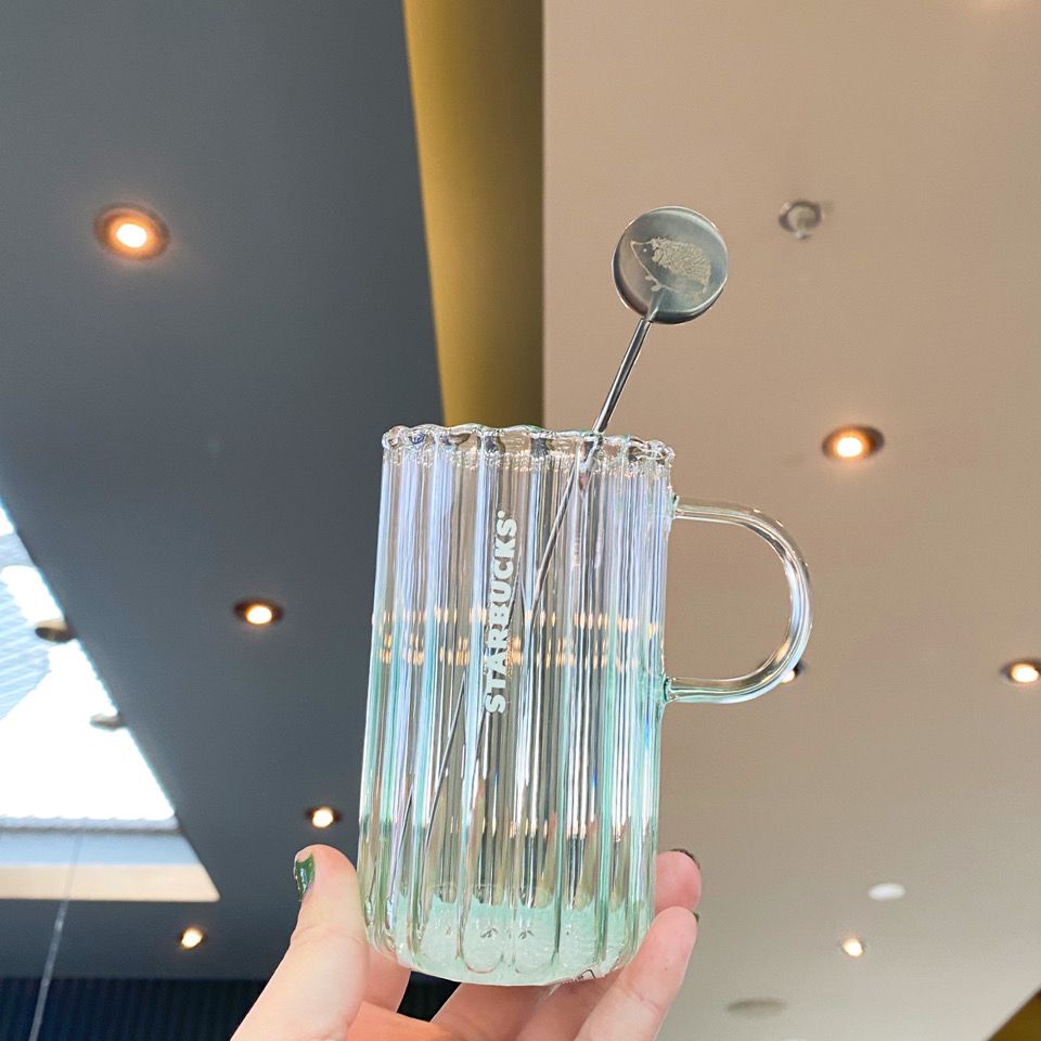 Cốc Uống Cà Phê Starbucks Hàn Quốc Hình Cây Xương Rồng Màu Xanh Lá Cách Nhiệt Thanh Khuấy Cà Phê Sọc Hàng Có Sẵn