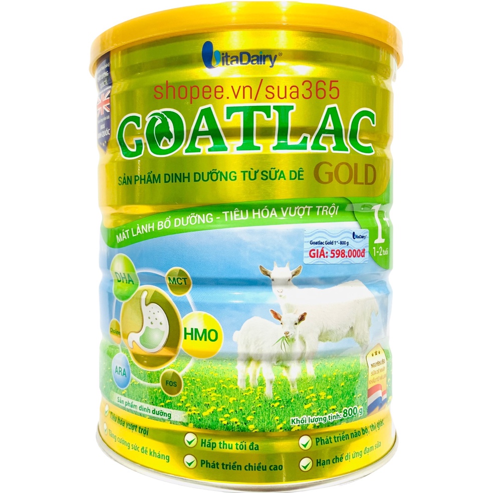 Sữa Dê Goatlac Gold số 1_800g (trẻ từ 1-2 tuổi)
