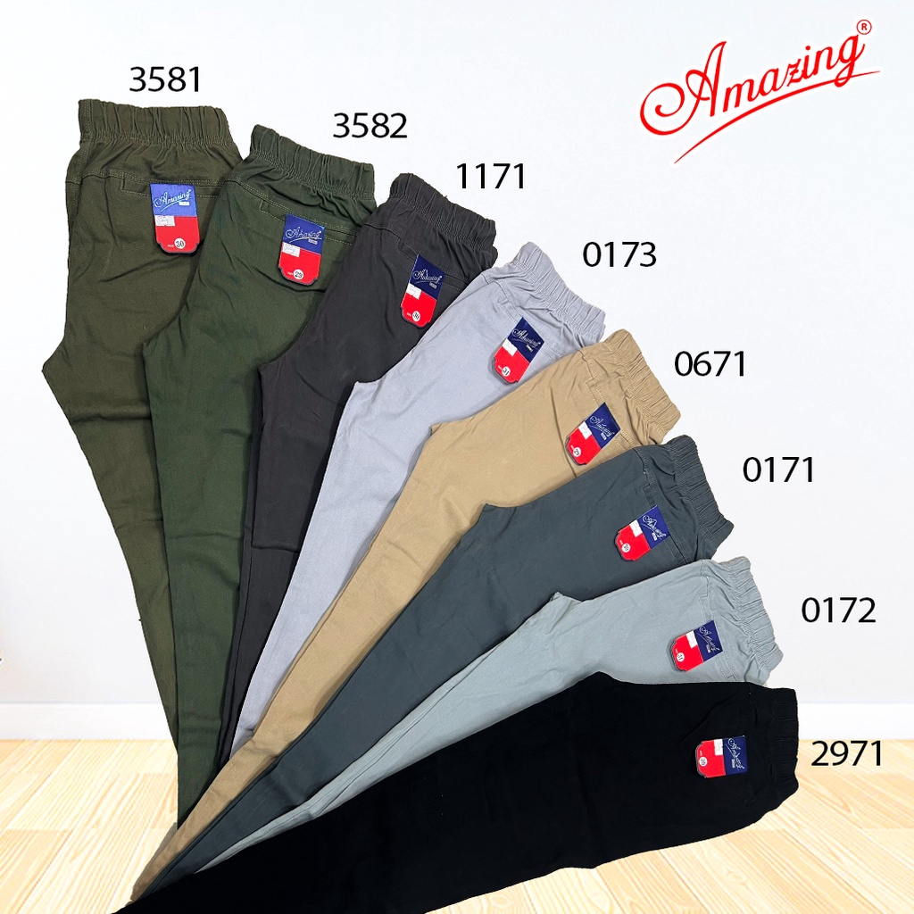 Quần kaki lưng thun Baggy hiệu Amazing, form suông, lưng chun, phong cách Unisex, tôn dáng đẹp, trẻ trung