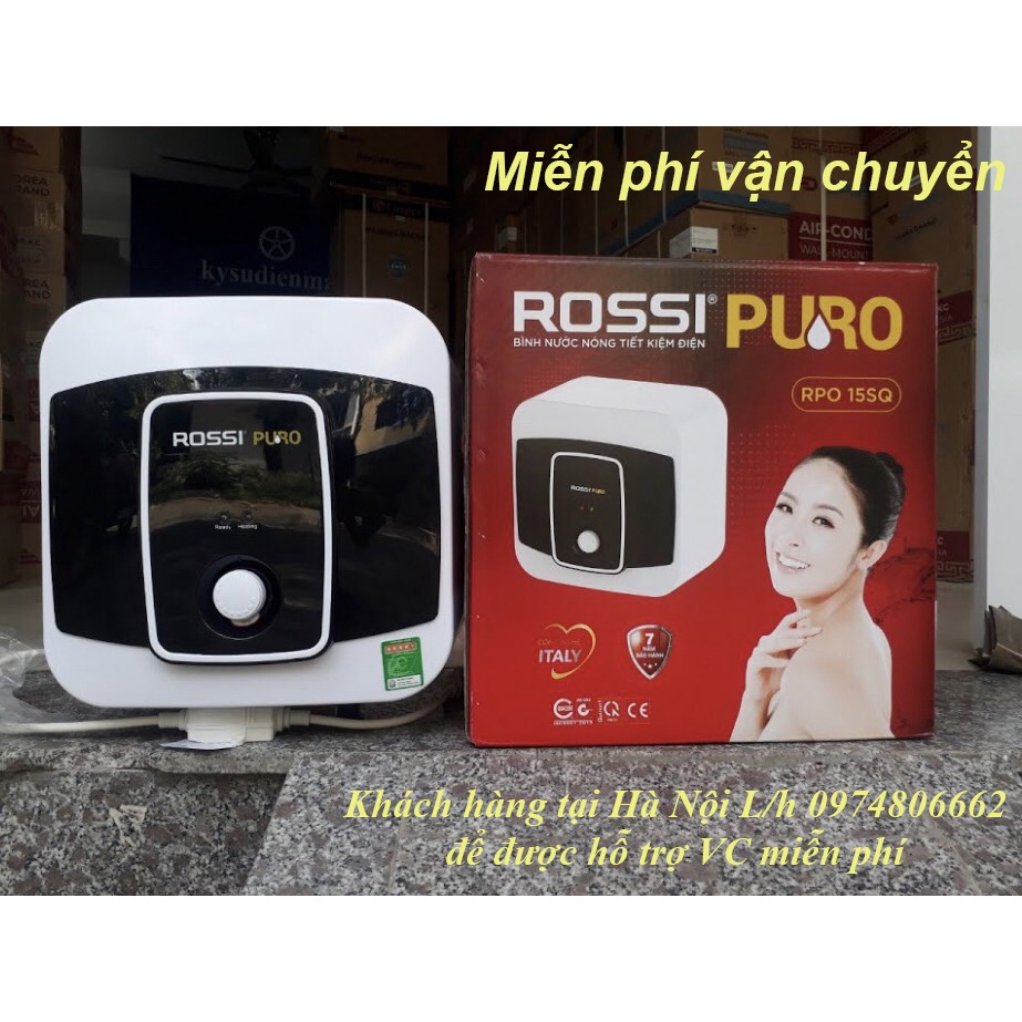 Bình Nóng Lạnh Rossi Puro vuông 15L 20L 30L - Hỗ trợ VC miễn phí