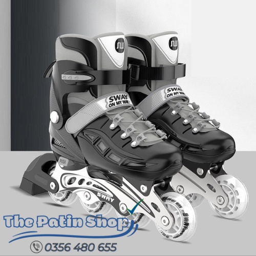 Giày trượt patin trẻ em, patin cho bé.Tặng bảo vệ chân tay 6 món,Túi đựng giay. Patin bánh cao su phát sáng 8 bánh