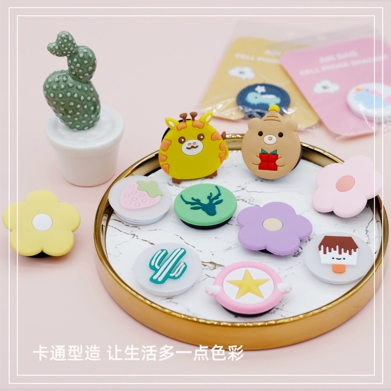 Giá Đỡ Điện Thoại Bằng Silicon Kiểu Dáng Hoạt Hình 3d Dễ Thương