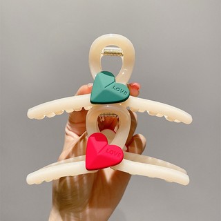 Kẹp tóc , gấp tóc 11cm hình tim mờ LOVE