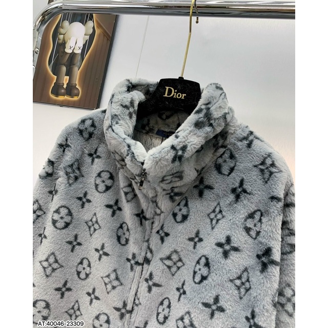 Áo khoác lông nam nữ L.V,áo khoác lông mùa đông siêu ấm hoạ tiết L.V