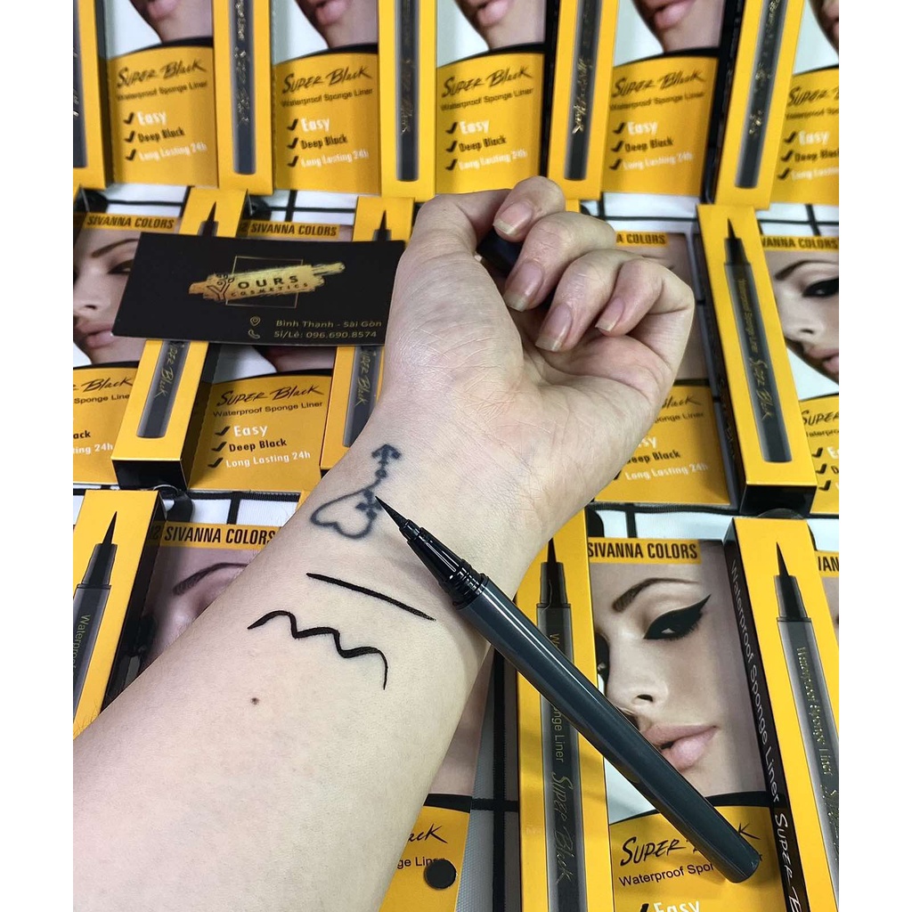 Bút Kẻ Mắt Nước Không Trôi Sivanna Super Black Eyeliner Màu Đen
