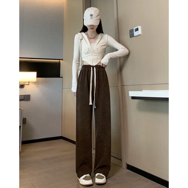 Quần ống rộng nhung tăm nữ nặng ~500g .chất nhung cao cấp/ hà ruby kho buôn thu hà (N1) NEW | BigBuy360 - bigbuy360.vn