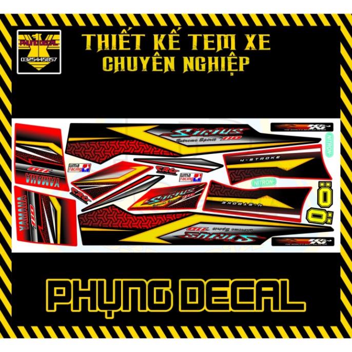 DECAL PVC 5 LỚP CHẤT LƯỢNG CAO Tem rời sirius đỏ đenv2