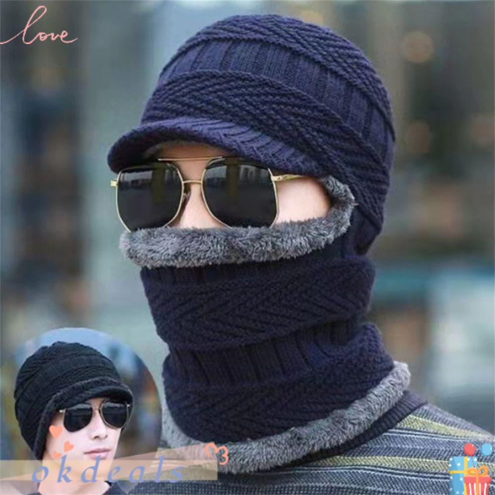 Mũ Dệt Kim Che Phủ Toàn Diện Kèm Khăn Choàng Thời Trang Mùa Đông