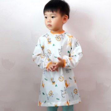Babyfair. Áo ăn dặm dài tay chống thấm nước cỡ lớn tùy chọn màu sắc cho bé 75*54cm