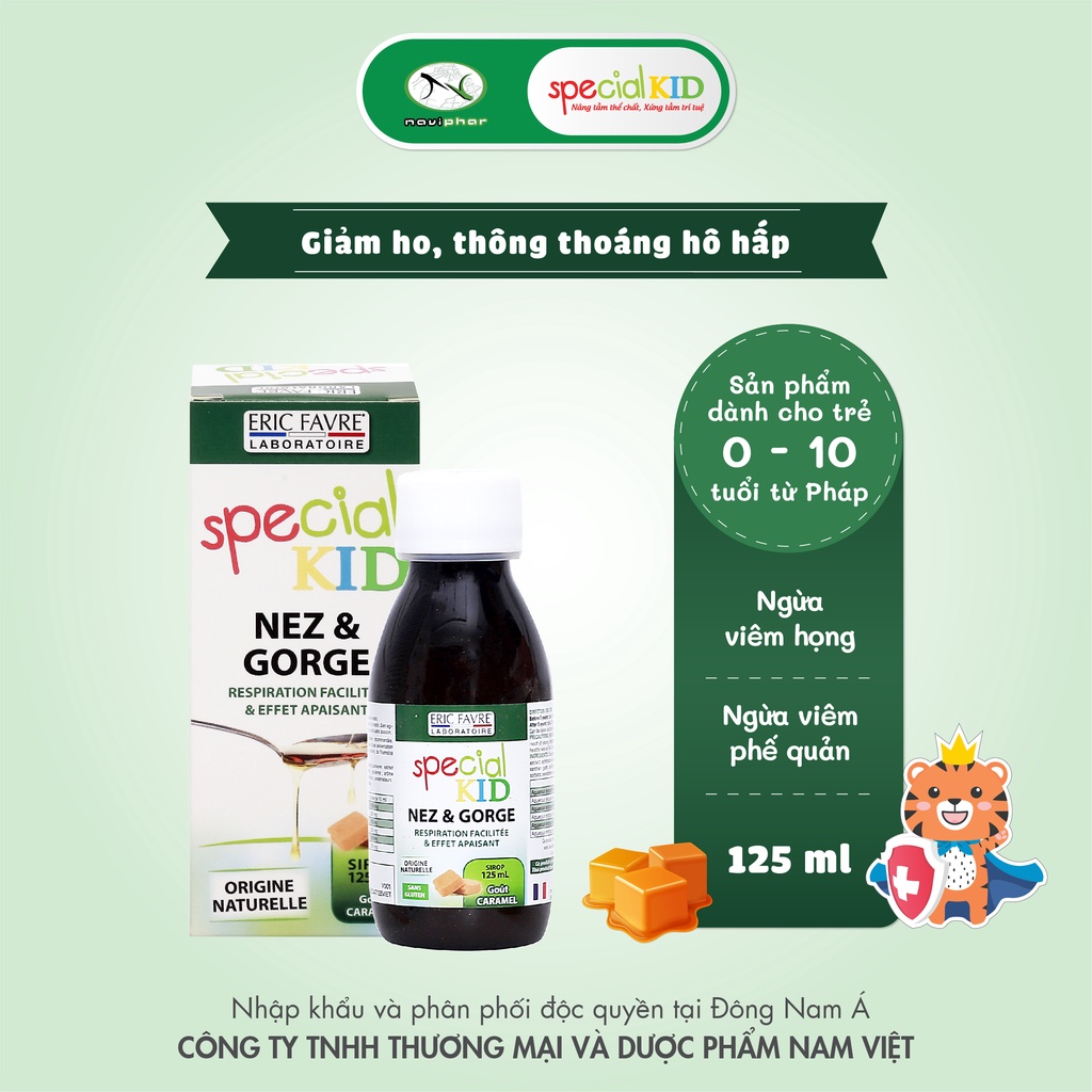 Siro giảm ho, gảm viêm đường hô hấp, Ngăn ngừa viêm họng, viêm phế quản - Special Kid Nez & Gorge 125ml