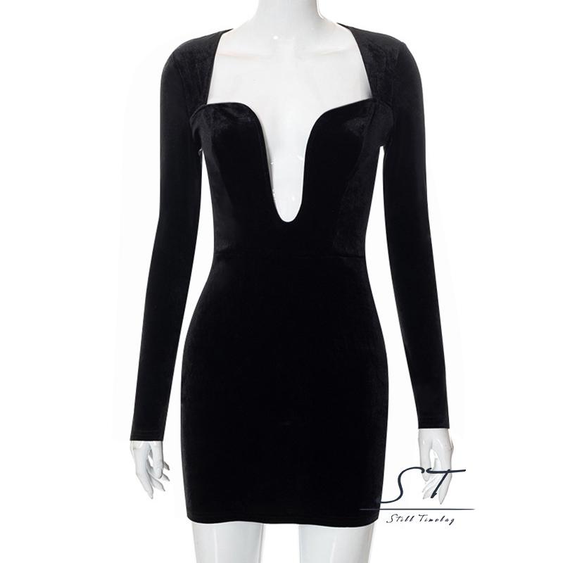 Đầm Dài Tay Màu Trơn Dáng Ôm Gợi Cảm Cho Nữ