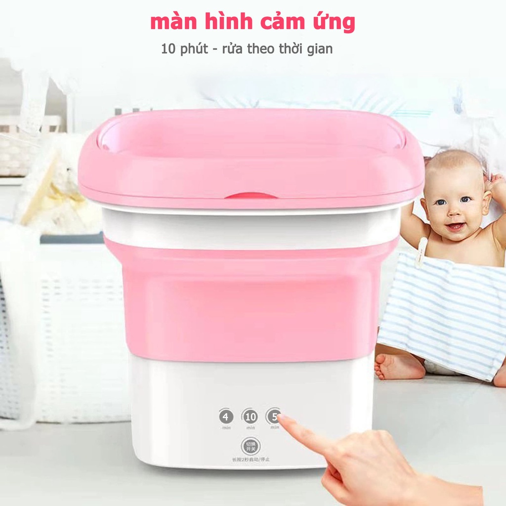 ✨Còn hàng tại Hà Nội✨Máy Giặt Mini Gấp Gọn ,Máy Vắt Quần Áo Thông Minh Khử Khuẩn Bằng Ánh Sáng Xanh công nghệ