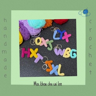 Móc khóa chữ cái len được tự chọn mà và chữ cái làm từ len