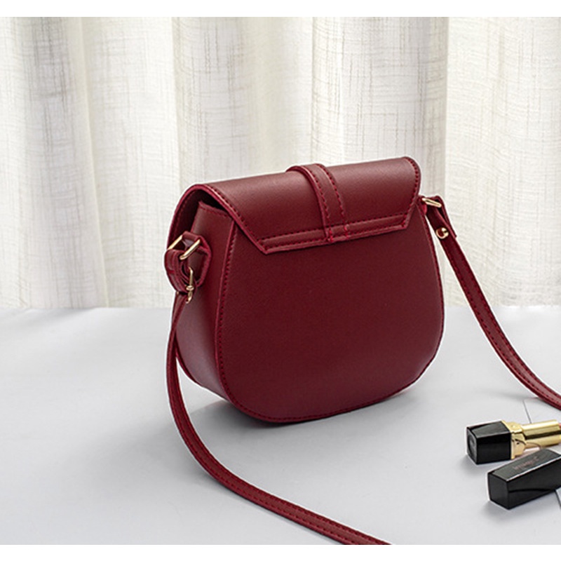 IELGY Túi Đeo Chéo Vai Có Khóa Kiểu Yên Ngựa Thời Trang Hàn Quốc Đơn Giản Dành Cho Bạn Nữ
