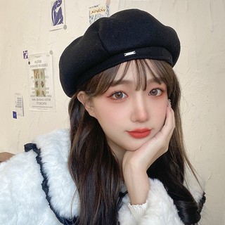 Mũ Nồi Mũ Beret tag sắt thời trang Vintage phong cách Hàn Quốc