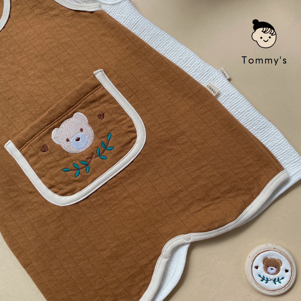Túi Ngủ Cộc Thêu Gấu Thu Đông Cho Bé Trai Bé Gái TOMMY HOUSE