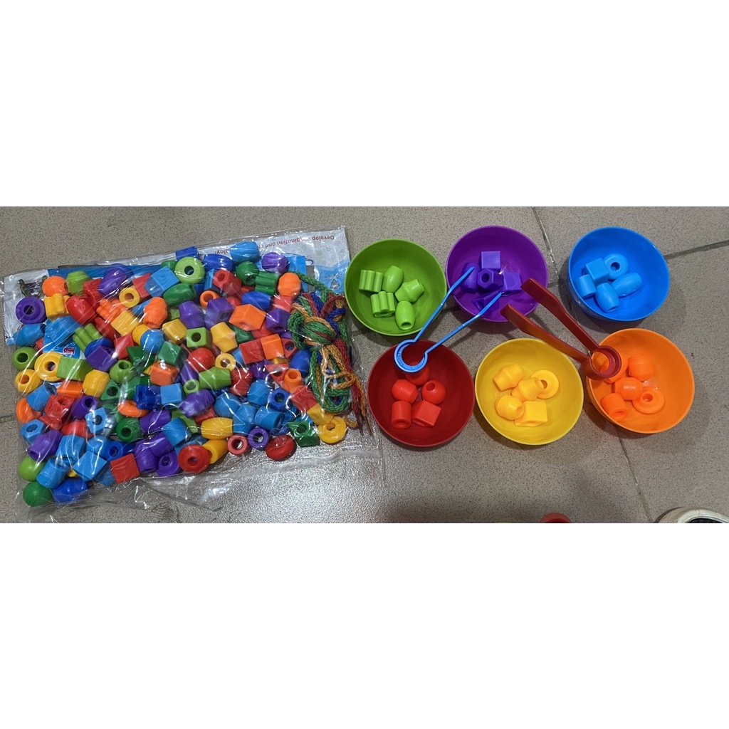 Set bát kèm kẹp gắp cho bé ⚡ CỰC BỔ ÍCH ⚡ Bộ đồ chơi phân biệt màu sắc, kĩ năng cầm, nắm cho trẻ, đồ dùng mầm non