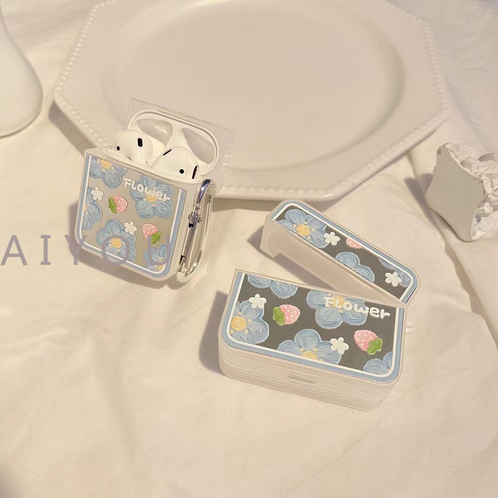 Vỏ Bảo Vệ Hộp Sạc Tai Nghe Airpods 1 / 2 / 3 / pro / 14 pro Max 13 12 11 Bằng Silicon Mềm Hình Hoa Dâu Tây Dễ Thương