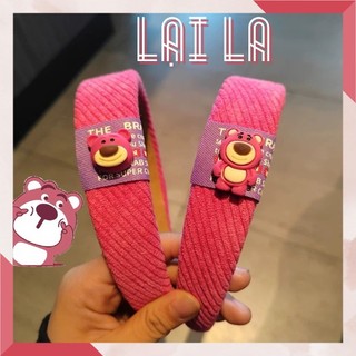 Cài Tóc Gấu dâu tây Lotso bản 2.5cm siêu đáng yêu, Bờm tóc Gấu Lotso dễ thương xinh xắn, Kẹp tóc Gấu dâu Lại La