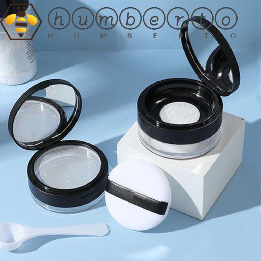 Hũ Đựng Phấn Bột / Phấn Phủ HUMBERTO Hình Tròn Nhỏ Gọn Cầm Tay Kèm Mút Trang Điểm DIY